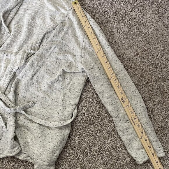 Pure Jill Women Cardigan Sweater Knitted Open Front Tie Waist Gray Petite Large - Picture 7 of 8